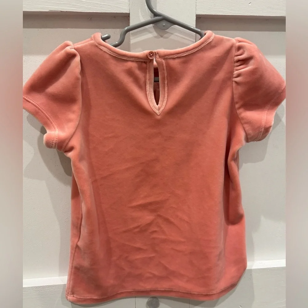 Mini Boden Velvet Puff Sleeve Top